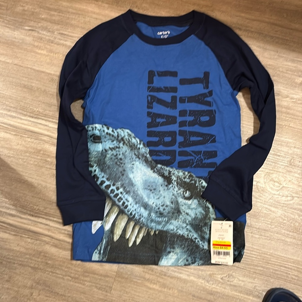 🌸NWT Carter's Blue Dinosaur Long Sleeve Tee